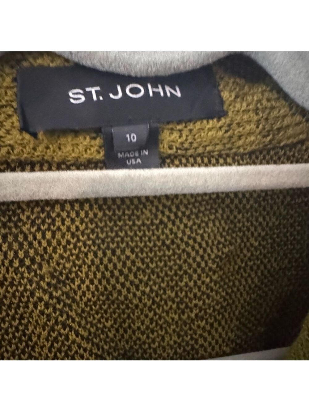 St. John Olive Scroll Tapestry Wool Blend Jacket - Picture 8 of 12